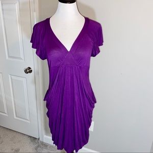 Deep V-Neck Shortsleeve Dress